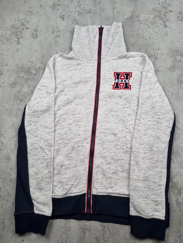 Sweat zippé gris Tommy Hilfiger S Femme (mesures en photos) - photo numéro 3