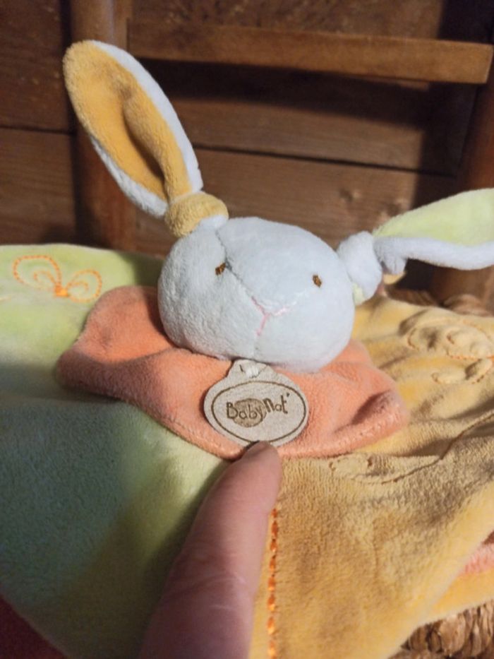 Doudou lapin baby nat vert orange be - photo numéro 4