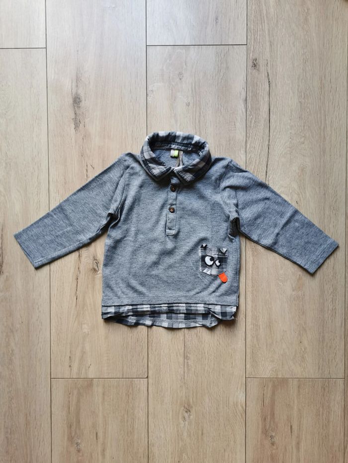 T-shirt col carreaux Orchestra 18 mois - photo numéro 2