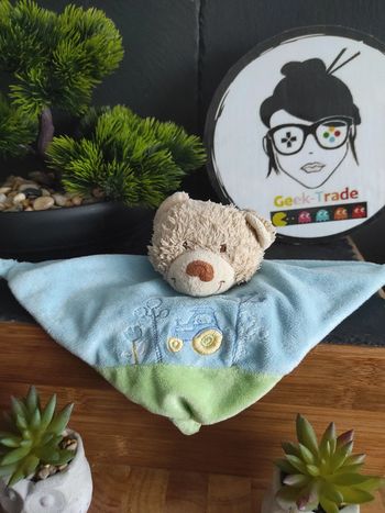 Doudou Knuffel Comforter Ours Marron Bleu Vert Tracteur Tex Baby #geektradedoudou