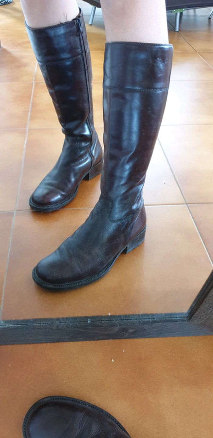 Botte en cuir marron