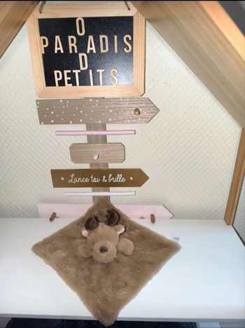 Doudou cerf renne tex baby nez marron