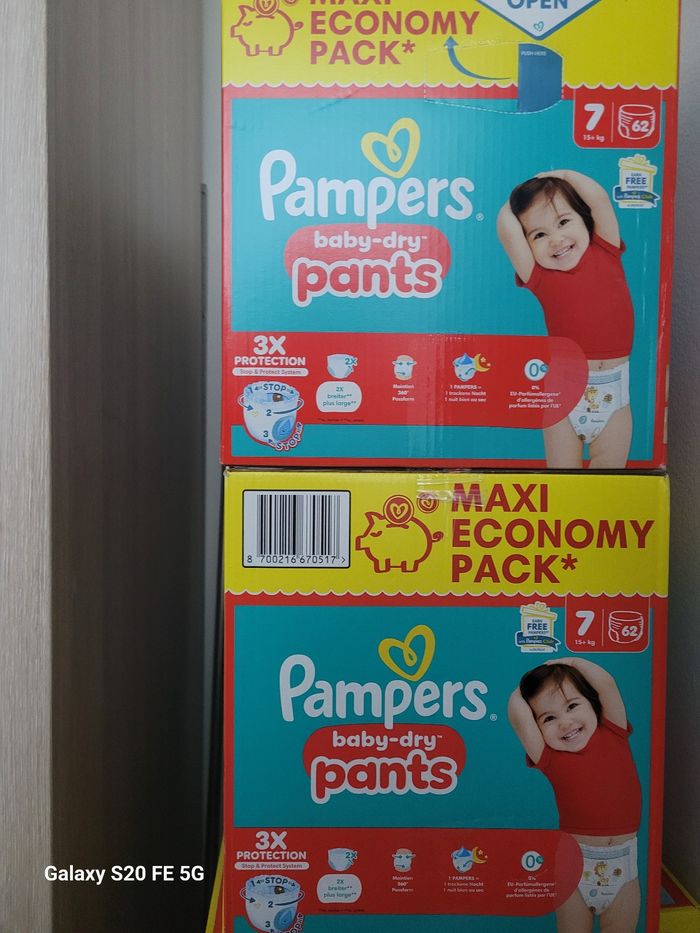 2 paquets Pampers baby dry taille 7 - photo numéro 3