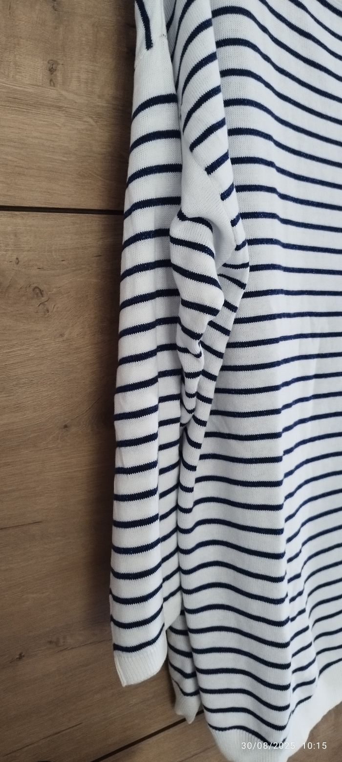 Pull à rayures écru et bleu marine 3XL - photo numéro 4