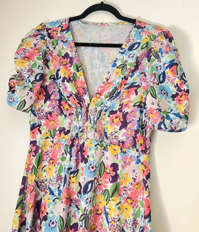 Robe asymétrique imprimée fleurs Taille L - photo numéro 3