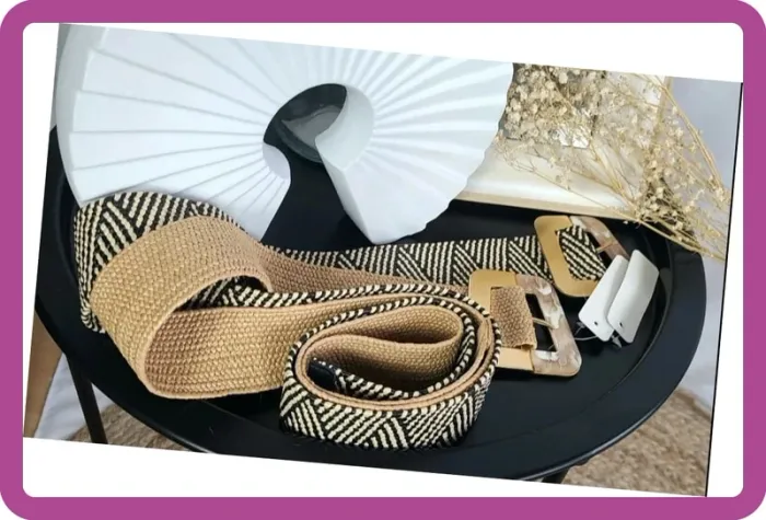 Ceinture élastique effet paille - Neuve avec étiquette - Taille unique