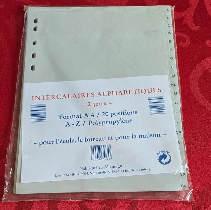 Intercalaires alphabétique x 2