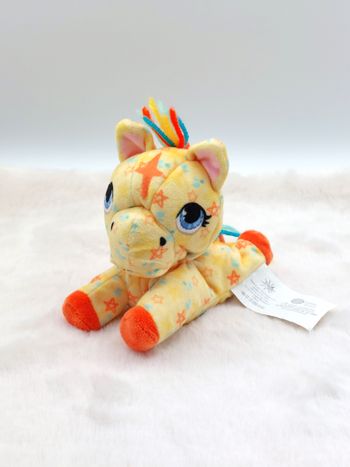 Petite peluche doudou licorne jaune orange Sunny days Splash toys étoiles 14 cm