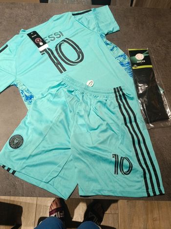 Tenue football Léo Messi Inter Miami bleu t.30