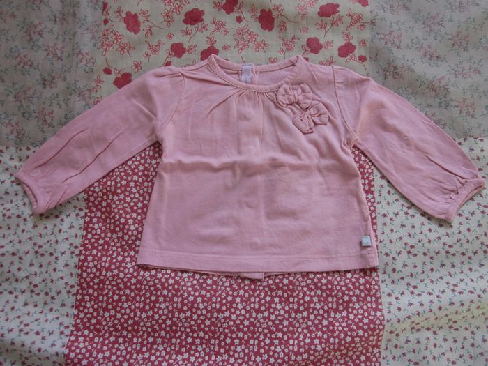 T-Shirt manches longues rose 3 mois