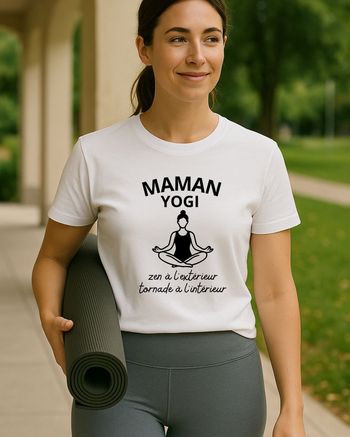 MAMAN YOGI - T-shirt femme personnalisable