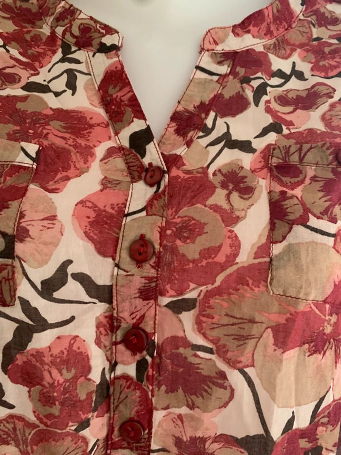 Blouse Armand Thierry fleurie manches longues taille 38 - photo numéro 11
