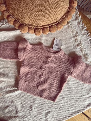 Pull en maille rose volant neuf gemo