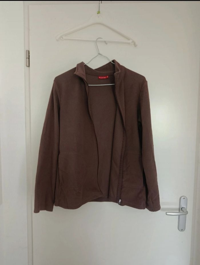 Gilet polaire marron brun poches - photo numéro 3