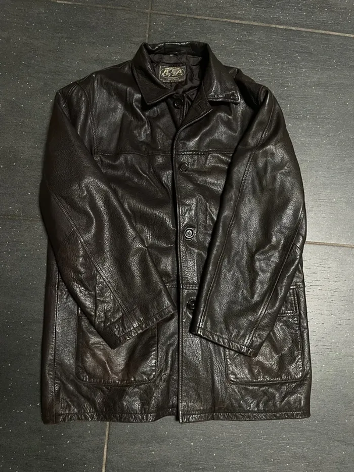 Manteau cuir italien marron XXL / 54 Vera Pelle - photo numéro 3