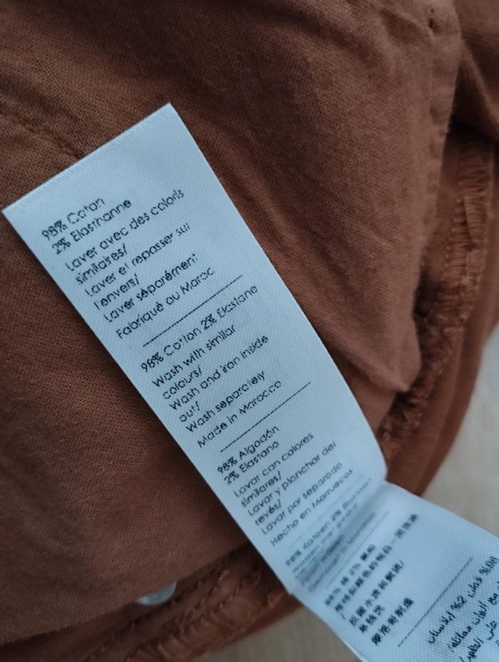 Jean XS taille haute et bas évasé Cache Cache marron clair - photo numéro 9