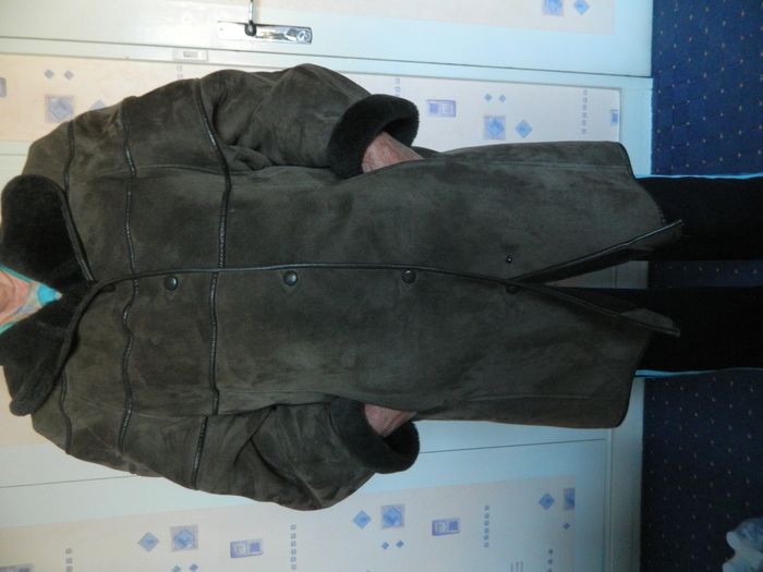 MANTEAU PEAU LAINE ET CUIR VERITABLE