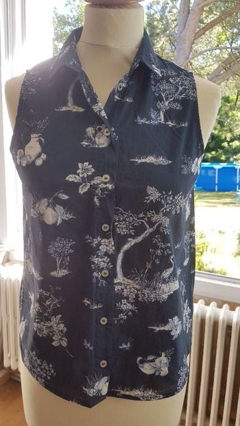 chemise sans manche bleu marine mango xs