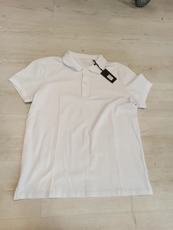 Polo blanc uni homme xl