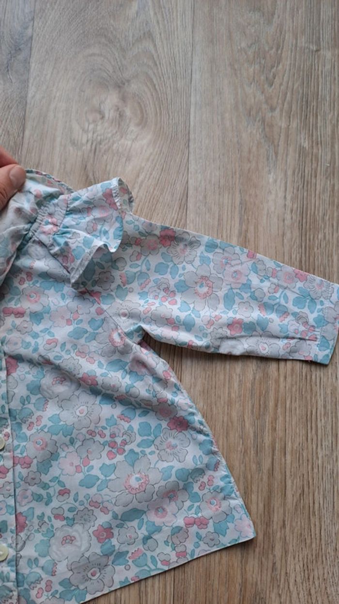 Ensemble blouse et salopette/barboteuse Jacadi et Cyrillus liberty 3 mois - photo numéro 5