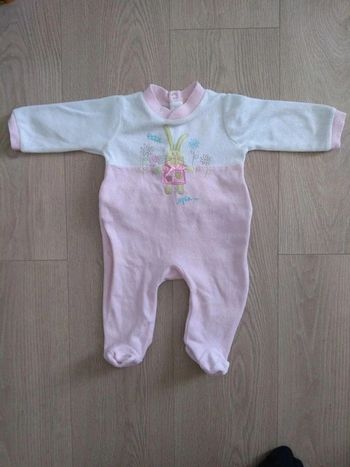 Pyjama velours Gémo lapin 3 mois