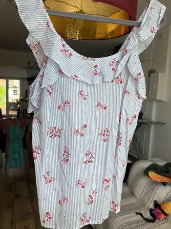 Débardeur à volants neuf Vero Moda rayures et fleur