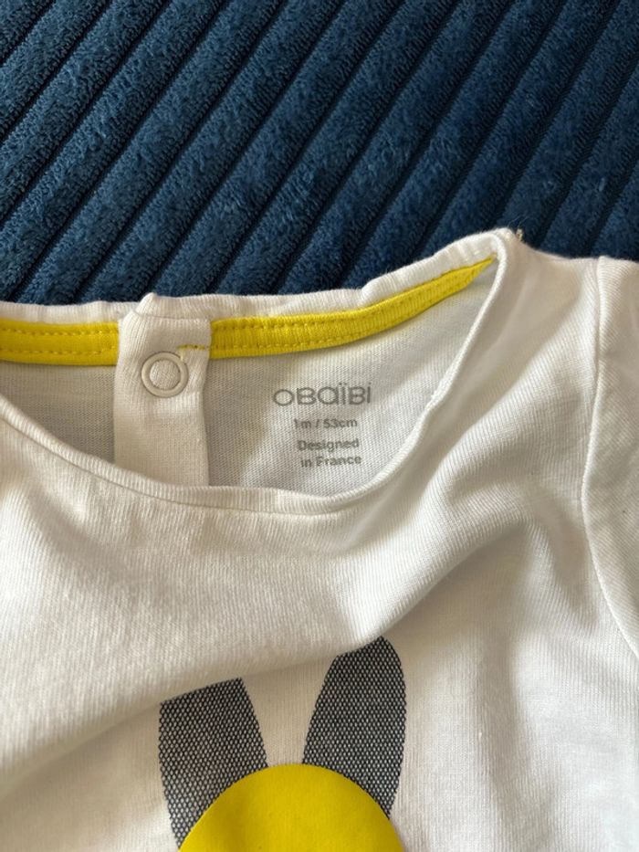 Lot de 2 tee-shirts 1 mois Obaïbi - photo numéro 4