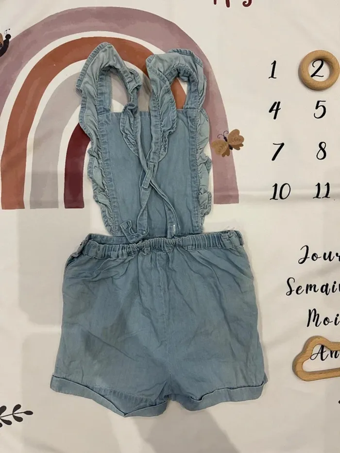 Salopette bébé fille en jean - Cadet Rousselle - 24 mois - photo numéro 3