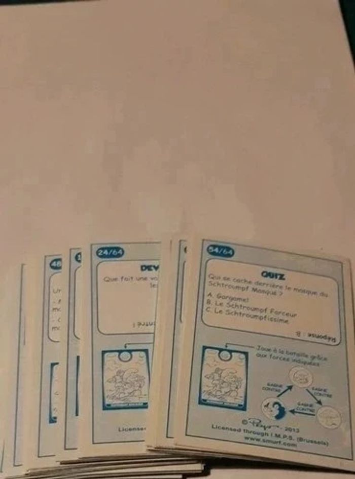 Lot de 10 cartes Cora Schtroumpfs - photo numéro 2