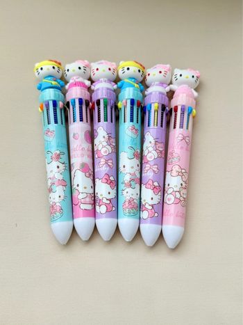 6 stylos à billes Hello Kitty 10 couleurs
