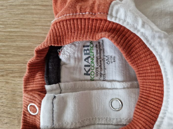 T-shirt Manches Longues Raglan Bicolore 'Aventurier' Kiabi - 6 mois - photo numéro 3