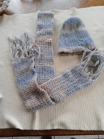 Ensemble écharpe et bonnet taille unique