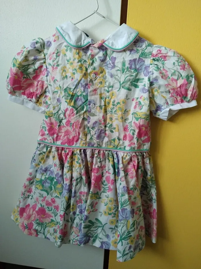 Robe dress retro vintage printemps été fleurs flower baby girl country cottage - photo numéro 2