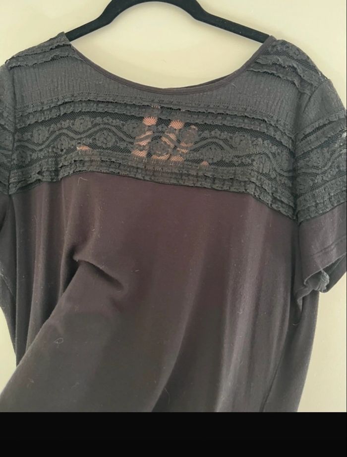 T shirt noir dentelle - photo numéro 2