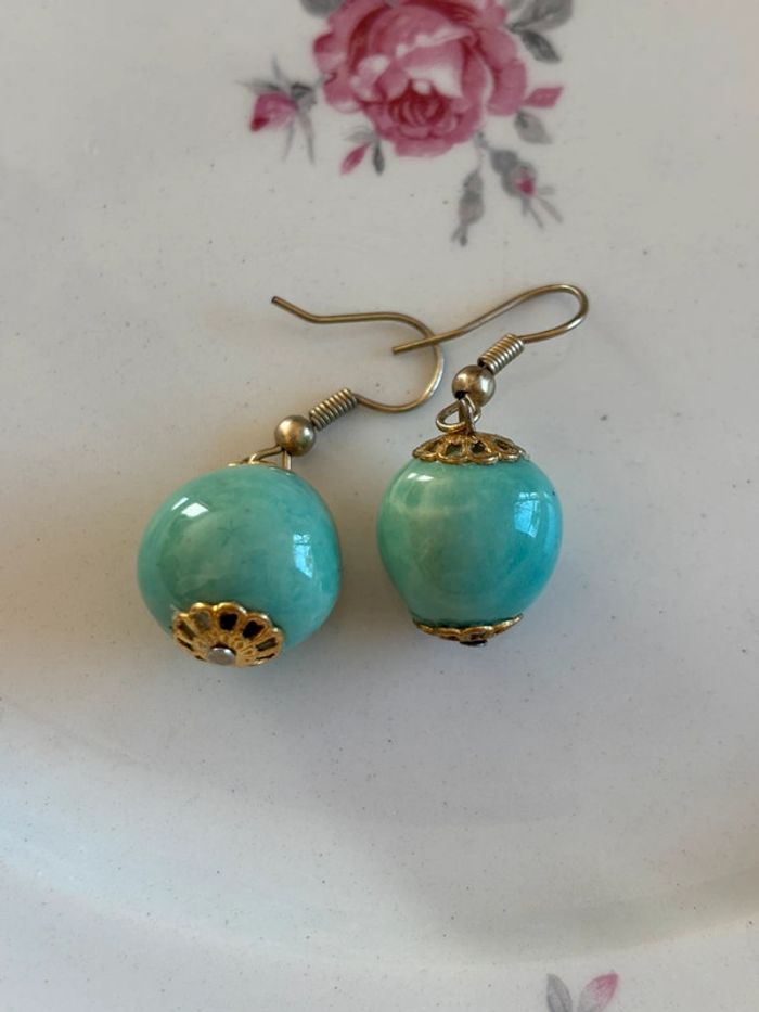 Boucles d’oreilles perles céramique