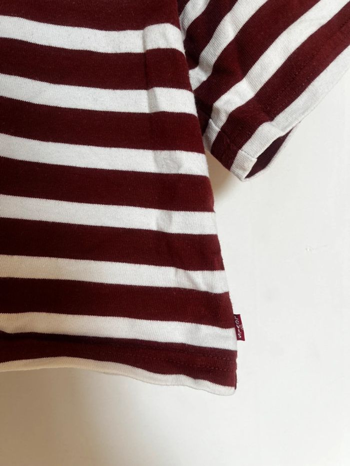 Haut Lévis rayures bordeaux et blanches - photo numéro 3