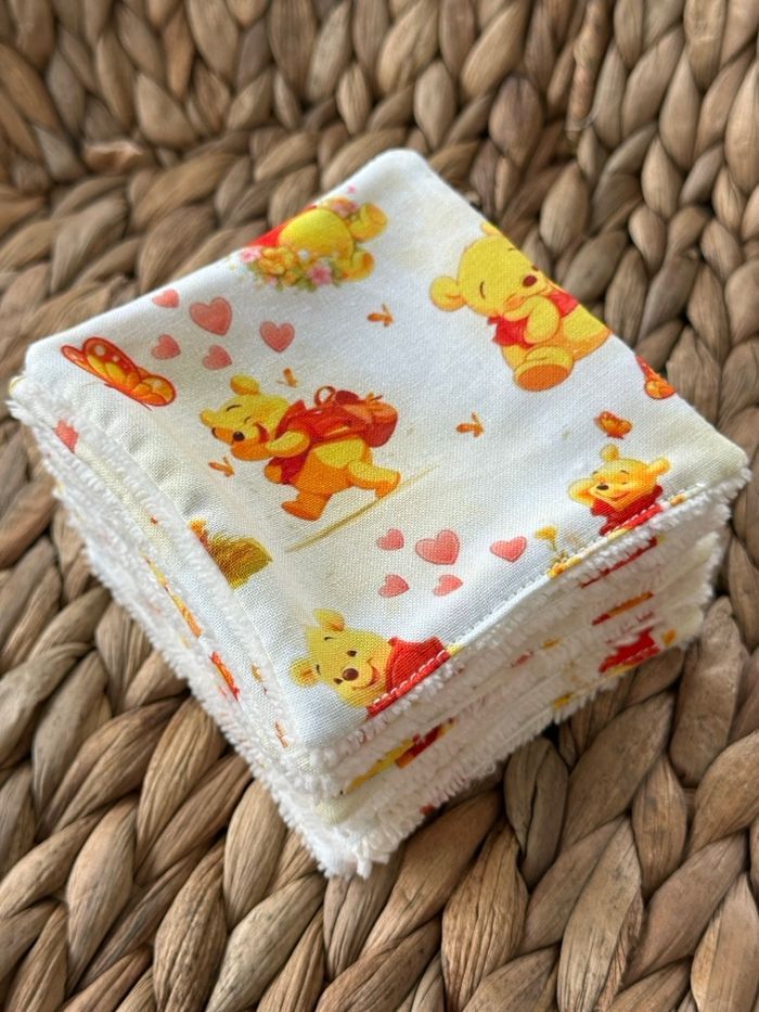 Lingettes lavables Winnie l’ourson lot de 10 en éponge bambou - photo numéro 3