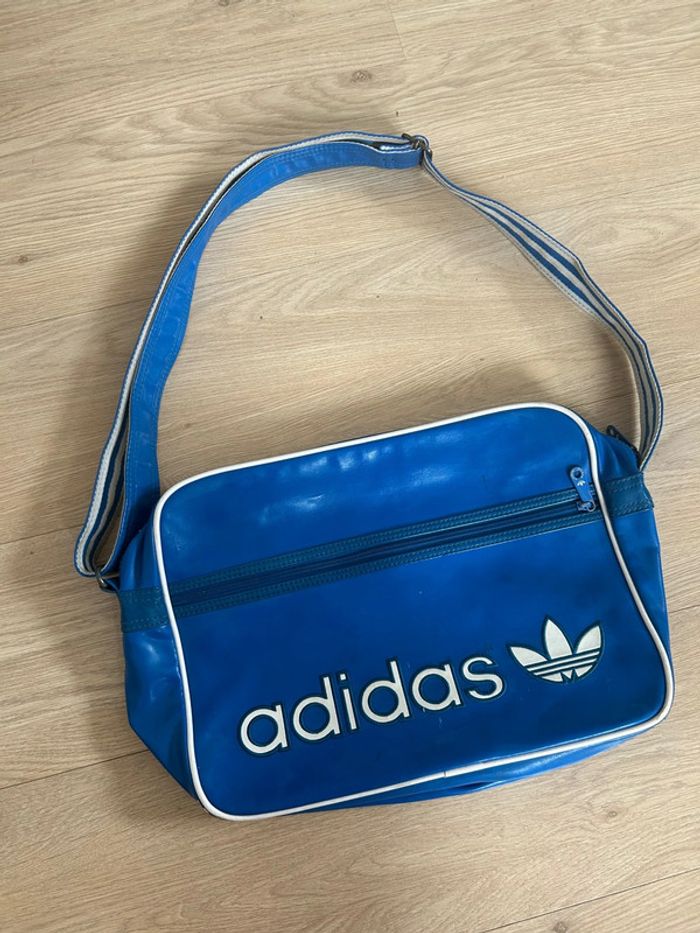 Sac bandoulière vintage Adidas bleu - photo numéro 2