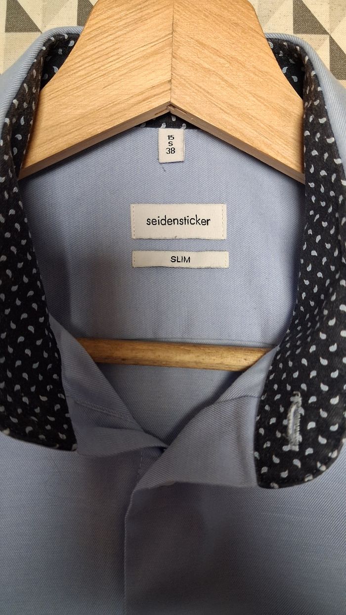 Chemise Seidensticker slim bleu clair taille S 38 - photo numéro 8