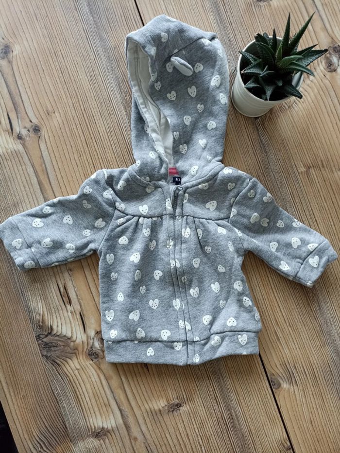 Gilet capuche fille 3 mois