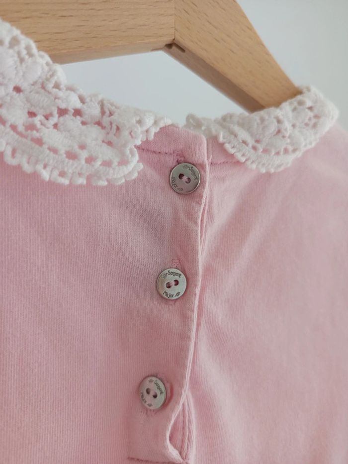 Haut rose col Claudine dentelle blanche Sergent Major 7 ans - photo numéro 6