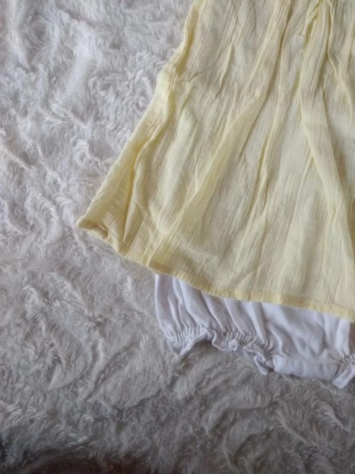 Combinaison barboteuse été robe courte avec body intégré Fille 3 mois Kitchoun 100% coton - photo numéro 6