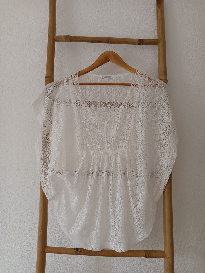 Joli haut blanc en dentelle Pimkie taille S - photo numéro 5