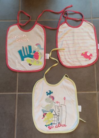 Lot 3 bavoirs en coton