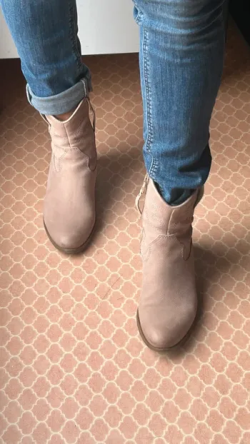Bottines Mjus cuir beige rosé