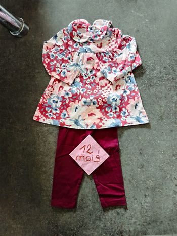 Ensemble bordeaux fleuri 12 mois 