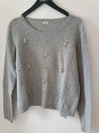 Pull gris strass - neuf sans étiquette