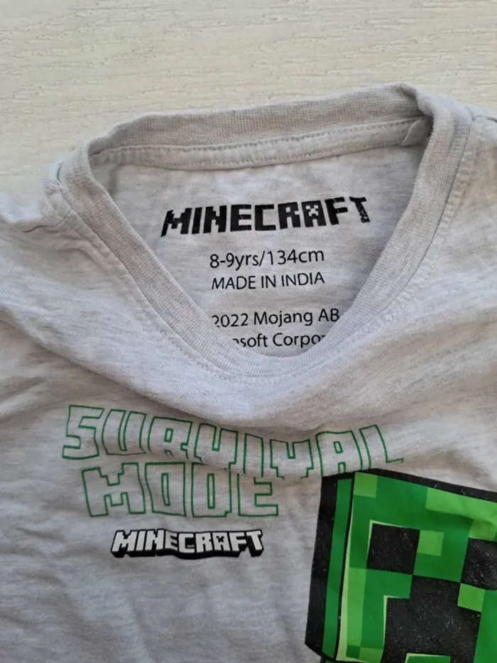 T-shirt Minecraft Creeper - taille 134cm 8/9 ans - coton - photo numéro 4