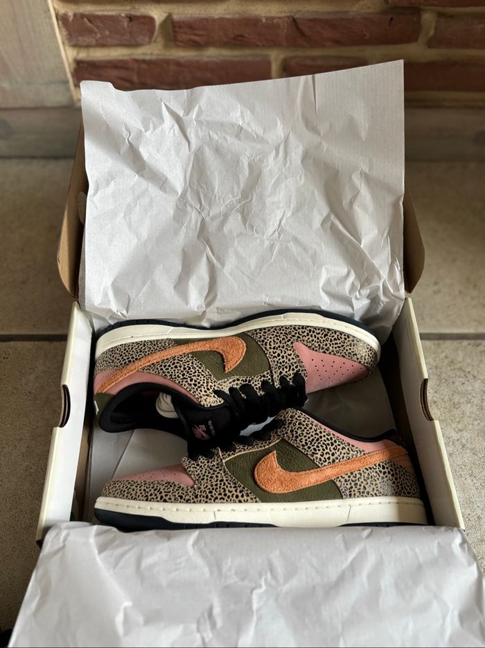 Nike sb dunk low x arts-rec skateshop rust pink et rough green taille 44,5 - photo numéro 4