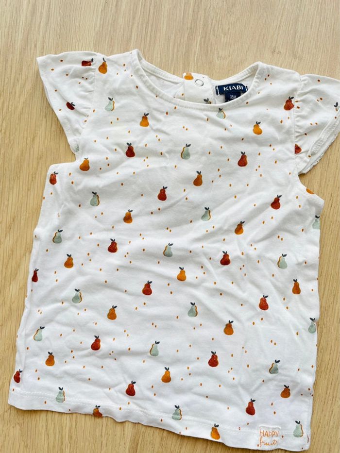 T shirt blanc imprimé fruits poires 🍐 bébé fille 18 mois